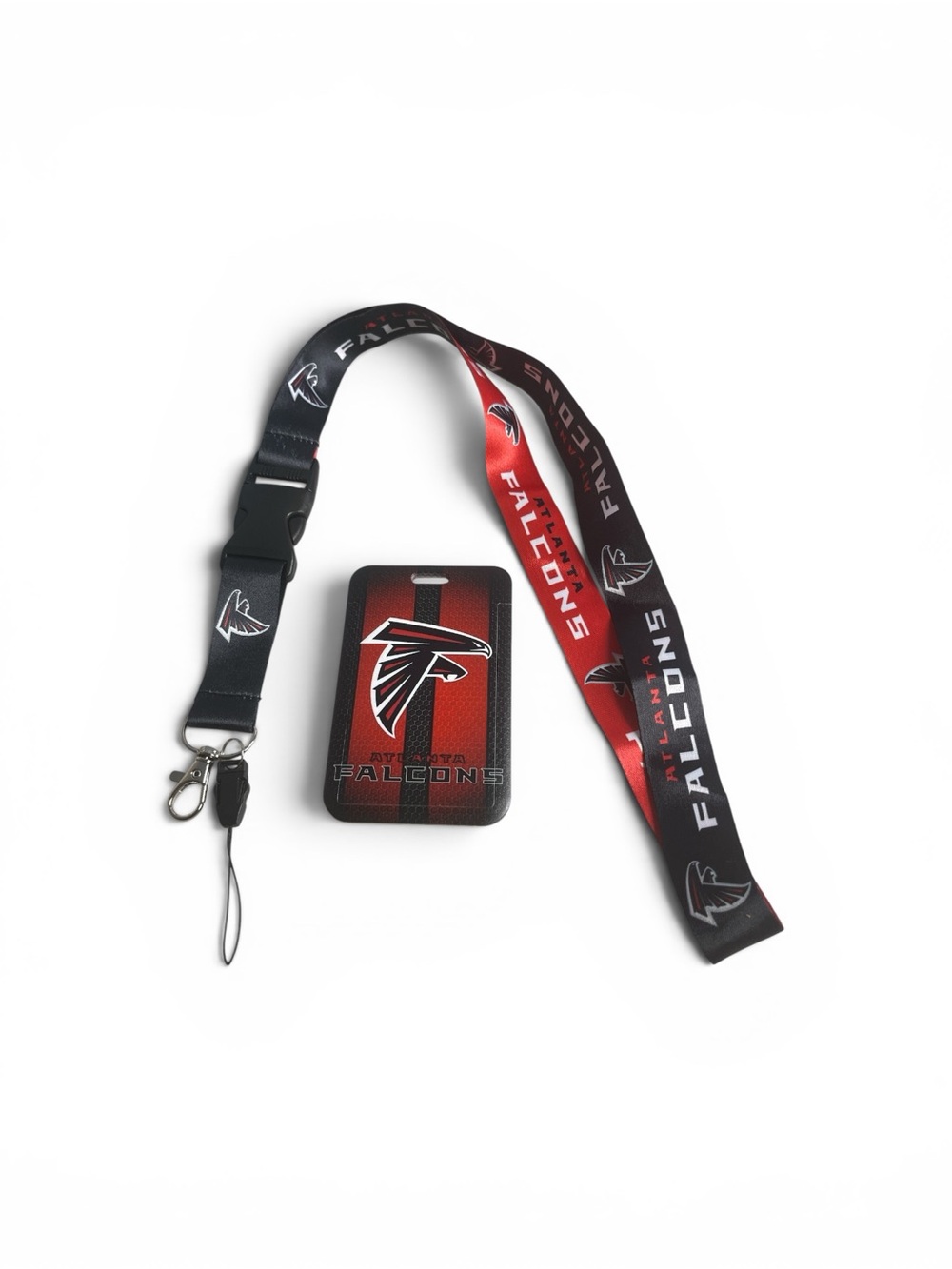 Atlanta Falcons Lanyard with ID Badge Holder - Red/Black